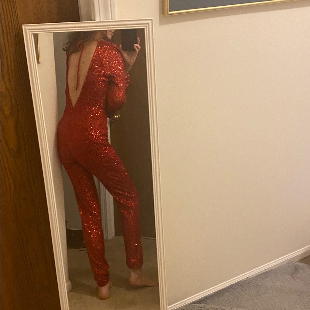 Valentine NWT size small jogger bottom sequin jumpsuit! - Picture 5 of 12